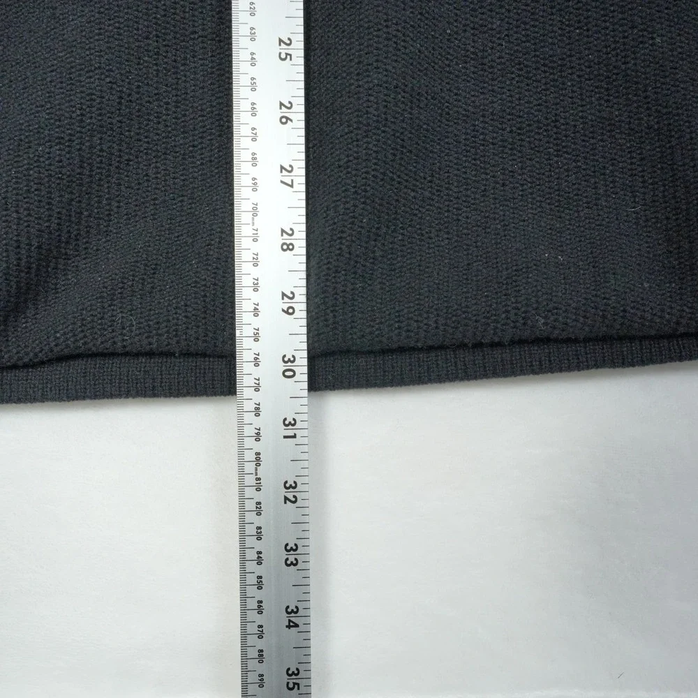 Adidas VTG 2003 Wool Knit Pullover Baggy Sweater Men's XL Black Lined 1/4 Zip‎
